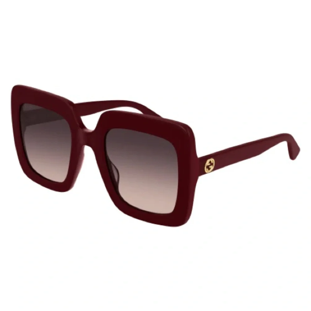 Gucci Burgundy Square Oversized Sunglasses